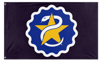 A mockup of the custom flag 'Flag of Star Serpent flag' on a white background