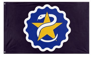 A mockup of the custom flag 'Flag of Star Serpent flag' on a white background