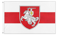 A mockup of the custom flag 'White Belarus flag' on a white background