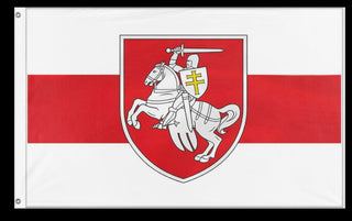 A mockup of the custom flag 'White Belarus flag' on a white background