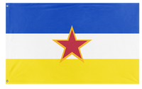 A mockup of the custom flag 'SR Gabrielland Table flag' on a white background