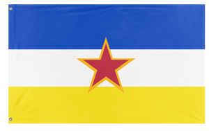 A mockup of the custom flag 'SR Gabrielland Table flag' on a white background