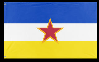 A mockup of the custom flag 'SR Gabrielland Table flag' on a white background