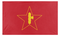 A mockup of the custom flag 'Socialist sicilian fasces' on a white background