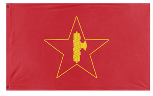 A mockup of the custom flag 'Socialist sicilian fasces' on a white background