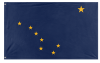 A mockup of the custom flag 'Alaska State Flag' on a white background