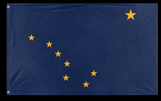 A mockup of the custom flag 'Alaska State Flag' on a white background