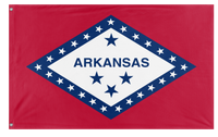 A mockup of the custom flag 'Arkansas State Flag' on a white background