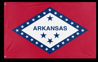 A mockup of the custom flag 'Arkansas State Flag' on a white background