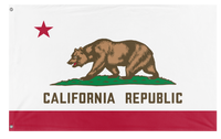 A mockup of the custom flag 'California State Flag' on a white background