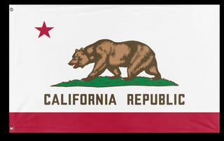 A mockup of the custom flag 'California State Flag' on a white background