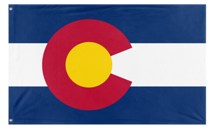 A mockup of the custom flag 'Colorado State Flag' on a white background
