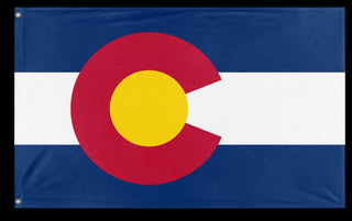 A mockup of the custom flag 'Colorado State Flag' on a white background