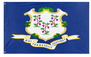 A mockup of the custom flag 'Connecticut State Flag' on a white background