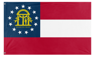 A mockup of the custom flag 'Georgia State Flag' on a white background