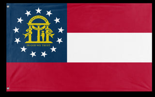 A mockup of the custom flag 'Georgia State Flag' on a white background