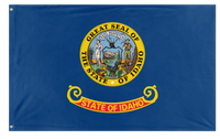 A mockup of the custom flag 'Idaho State Flag' on a white background