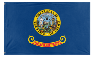A mockup of the custom flag 'Idaho State Flag' on a white background