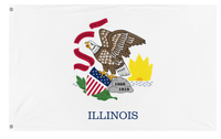 A mockup of the custom flag 'Illinois State Flag' on a white background