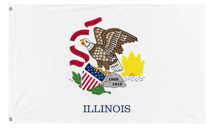 A mockup of the custom flag 'Illinois State Flag' on a white background