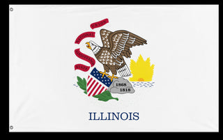 A mockup of the custom flag 'Illinois State Flag' on a white background