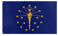 A mockup of the custom flag 'Indiana State Flag' on a white background