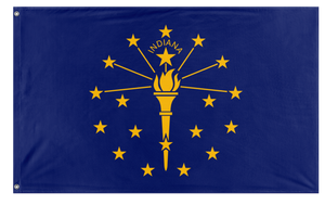 A mockup of the custom flag 'Indiana State Flag' on a white background