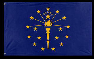 A mockup of the custom flag 'Indiana State Flag' on a white background