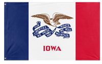 A mockup of the custom flag 'Iowa State Flag' on a white background