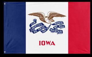 A mockup of the custom flag 'Iowa State Flag' on a white background