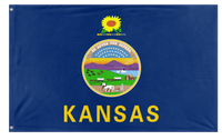 A mockup of the custom flag 'Kansas State Flag' on a white background