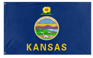 A mockup of the custom flag 'Kansas State Flag' on a white background