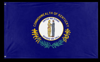 A mockup of the custom flag 'Kentucky State Flag' on a white background