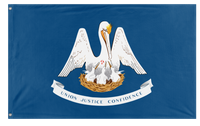 A mockup of the custom flag 'Louisiana State Flag' on a white background