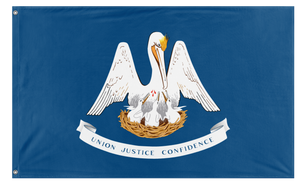 A mockup of the custom flag 'Louisiana State Flag' on a white background