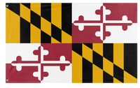 A mockup of the custom flag 'Maryland State Flag' on a white background