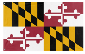 A mockup of the custom flag 'Maryland State Flag' on a white background