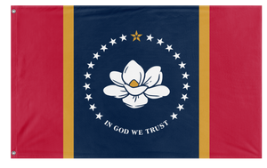 A mockup of the custom flag 'Mississippi State Flag' on a white background