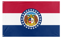 A mockup of the custom flag 'Missouri State Flag' on a white background