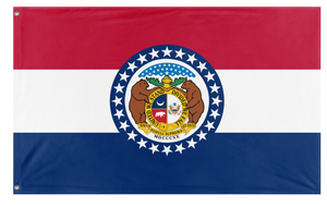 A mockup of the custom flag 'Missouri State Flag' on a white background