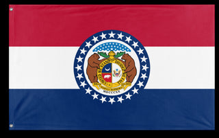 A mockup of the custom flag 'Missouri State Flag' on a white background
