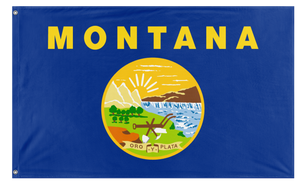 A mockup of the custom flag 'Montana State Flag' on a white background