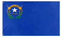 A mockup of the custom flag 'Nevada State Flag' on a white background