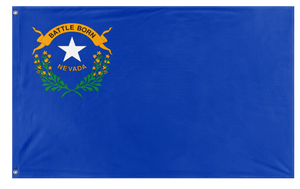 A mockup of the custom flag 'Nevada State Flag' on a white background