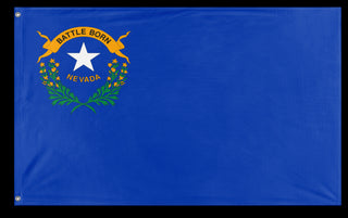 A mockup of the custom flag 'Nevada State Flag' on a white background