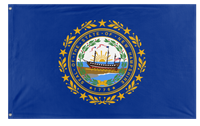 A mockup of the custom flag 'New Hampshire State Flag' on a white background