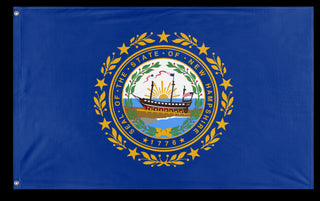 A mockup of the custom flag 'New Hampshire State Flag' on a white background