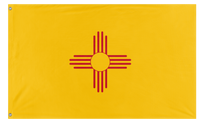 A mockup of the custom flag 'New Mexico State Flag' on a white background