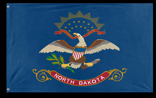 A mockup of the custom flag 'North Dakota State Flag' on a white background
