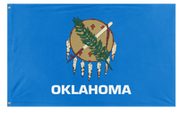 A mockup of the custom flag 'Oklahoma State Flag' on a white background